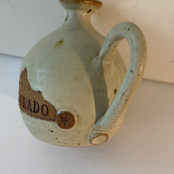 Colorado Ceramic Jug with Handle - Cream and Brown signed - Picture 5 of 6